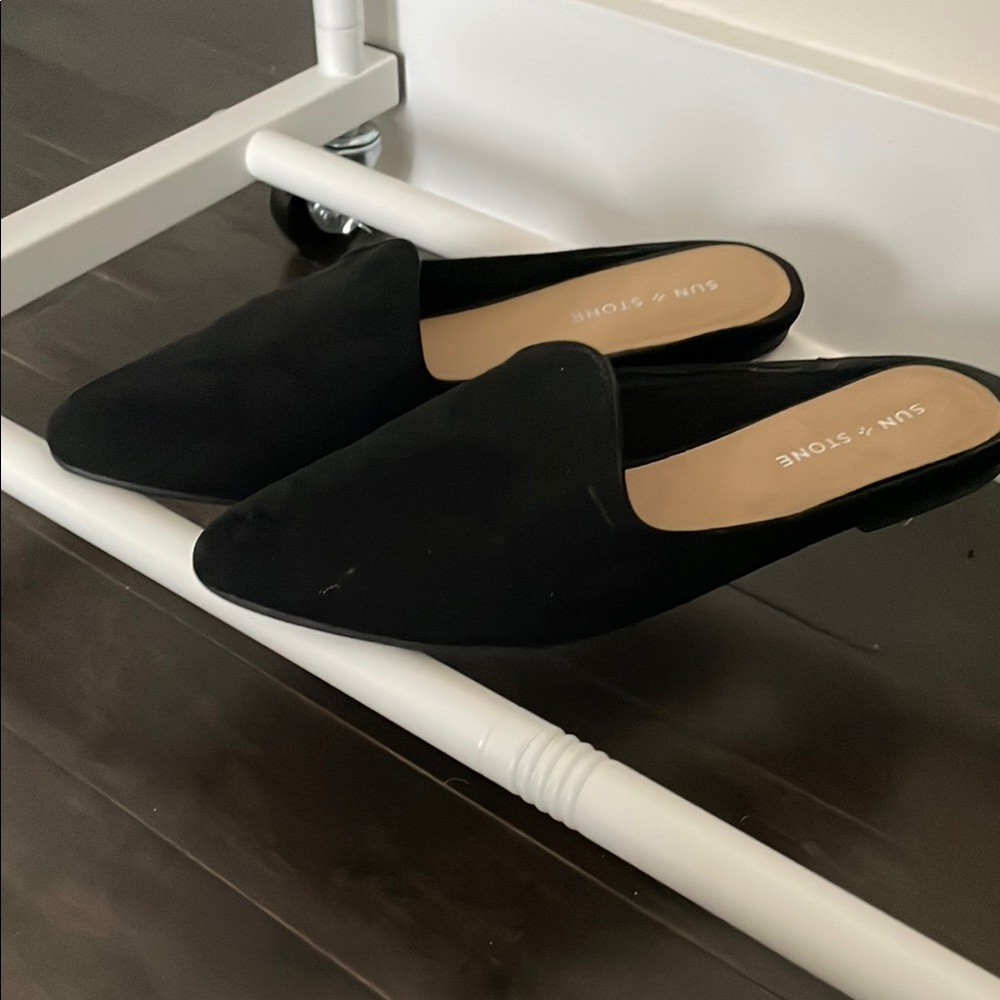 Sun + Stone Black Mules Minimalist Slip-On - Picture 3 of 3